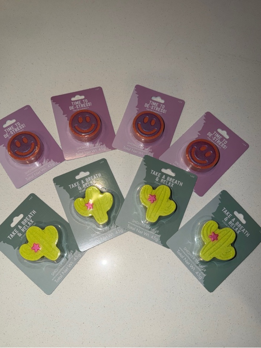 NWT Smiley Face & Cactus SHOWER STEAMERS set of 8